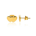 Hollow zircon heart earrings