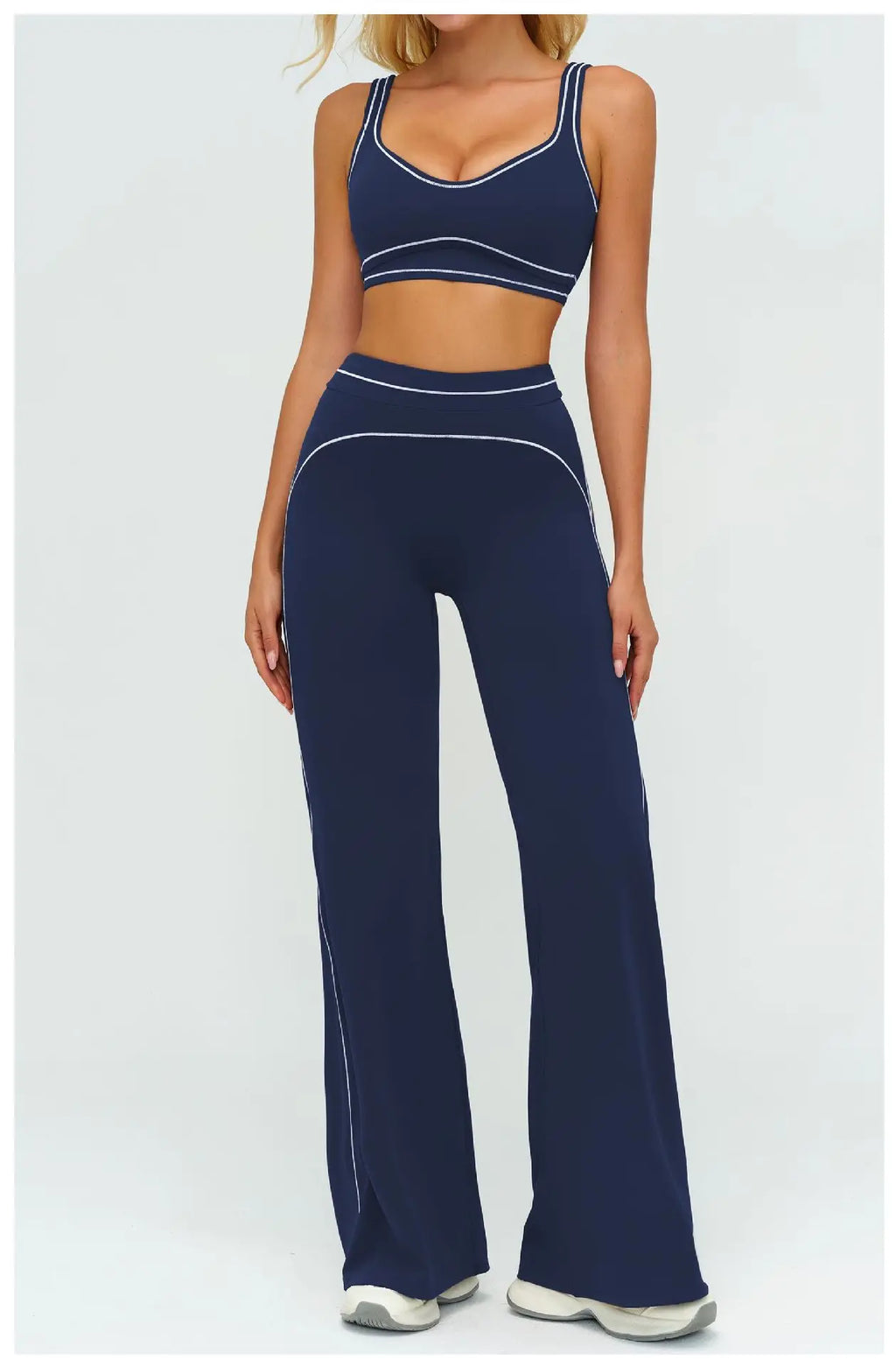 Knit Construction Sleeveless True-To-Size Fit Two-Piece Yoga Set