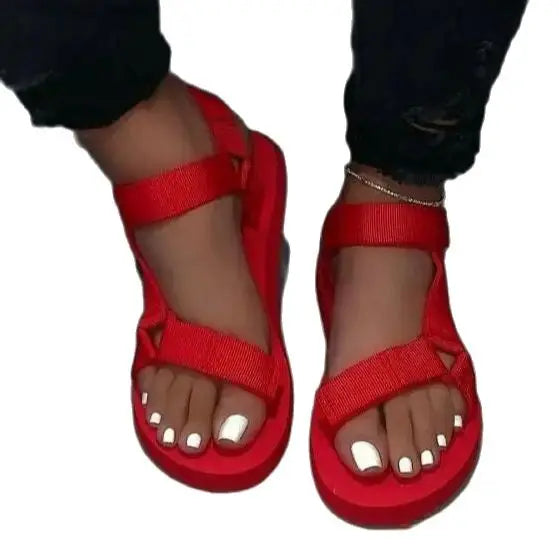 Women Canvas Cover Heel Sandals