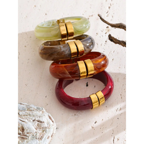 Acrylic Gold Bangle Set