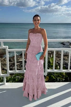 Tiered Lace Maxi Gown