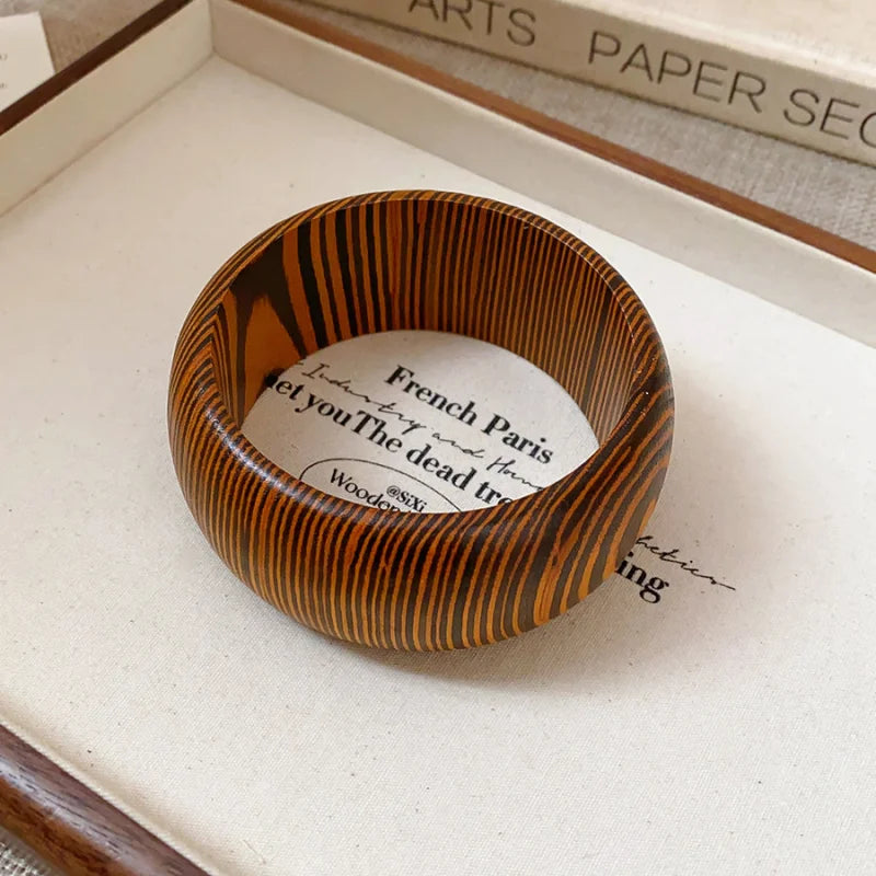 Vintage Wooden Round Bangle