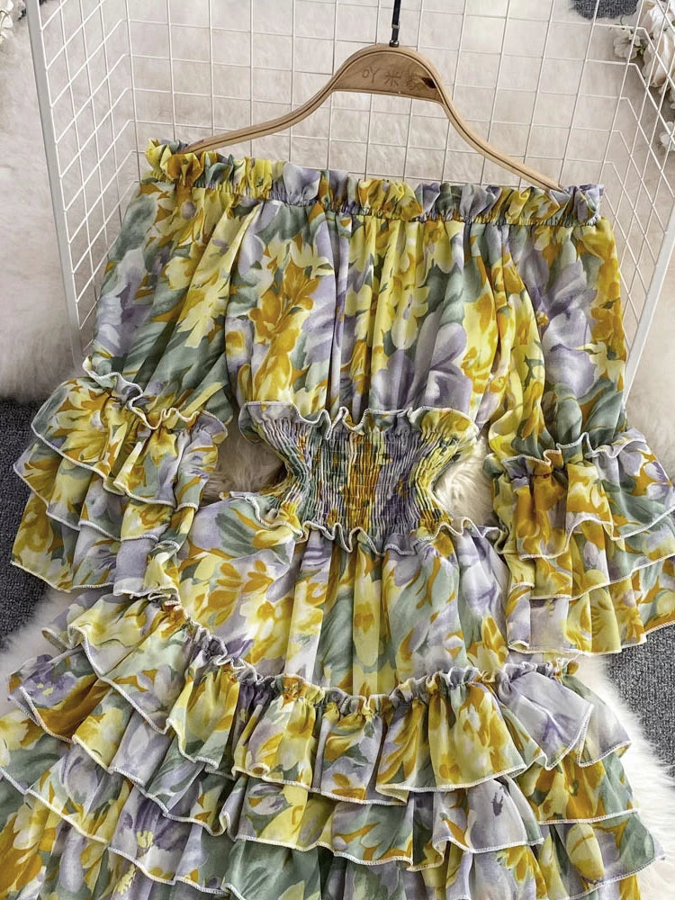 Off Shoulder Chiffon Beach Dress