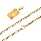 Mprainbow Sunburst Charm Necklace