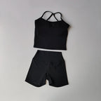 Everyday Solid Sleeveless True-To-Size Fit Two-Piece Yoga Set