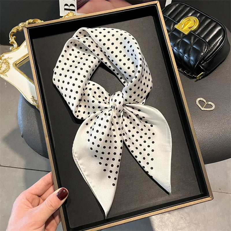 Floral Dot Satin Square Scarf