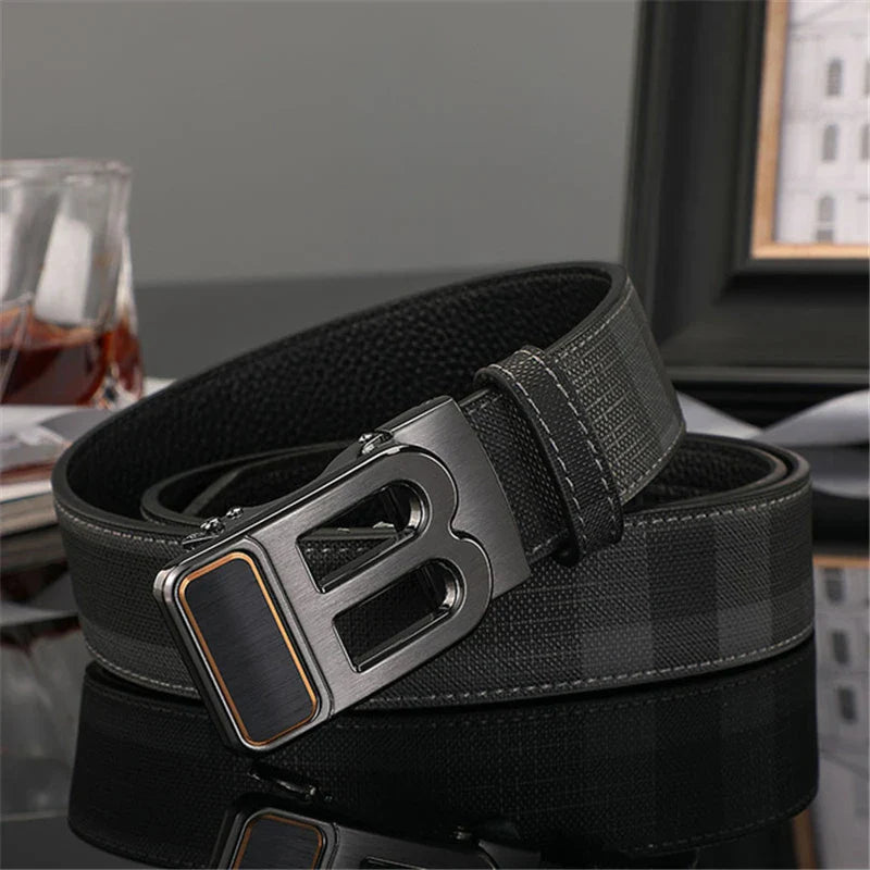 Wide leather canvas belt