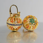 Ethnic Round Zircon Stud Earrings