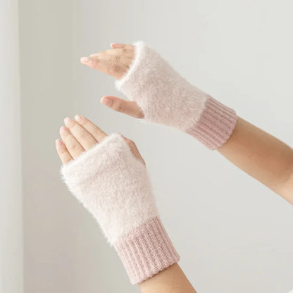 Soft Mink Fingerless Gloves