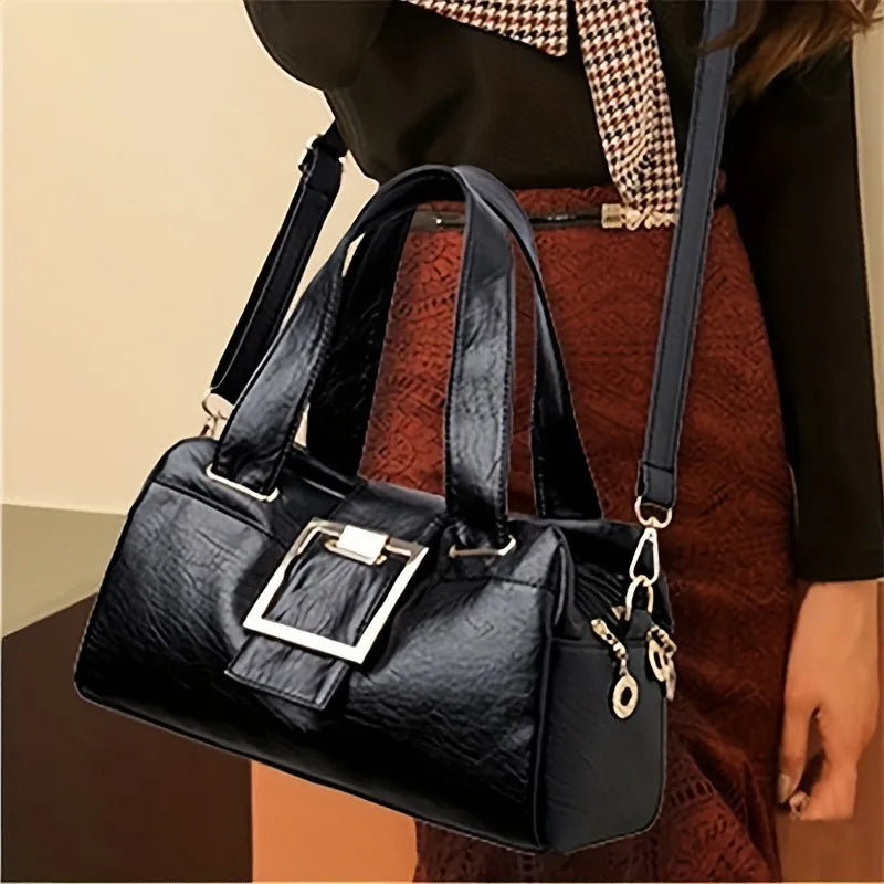 Elegant PU Boston Bag