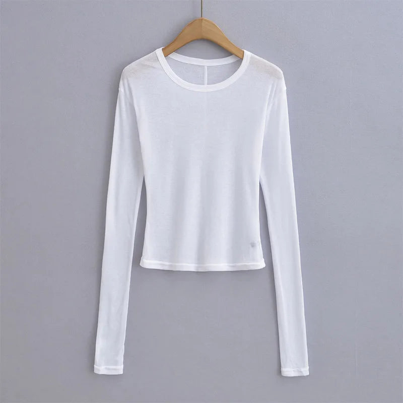 Broadcloth Solid Crew Neck True-To-Size Fit Top