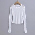 Broadcloth Solid Crew Neck True-To-Size Fit Top