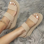 Women Hemp Platform Sandals