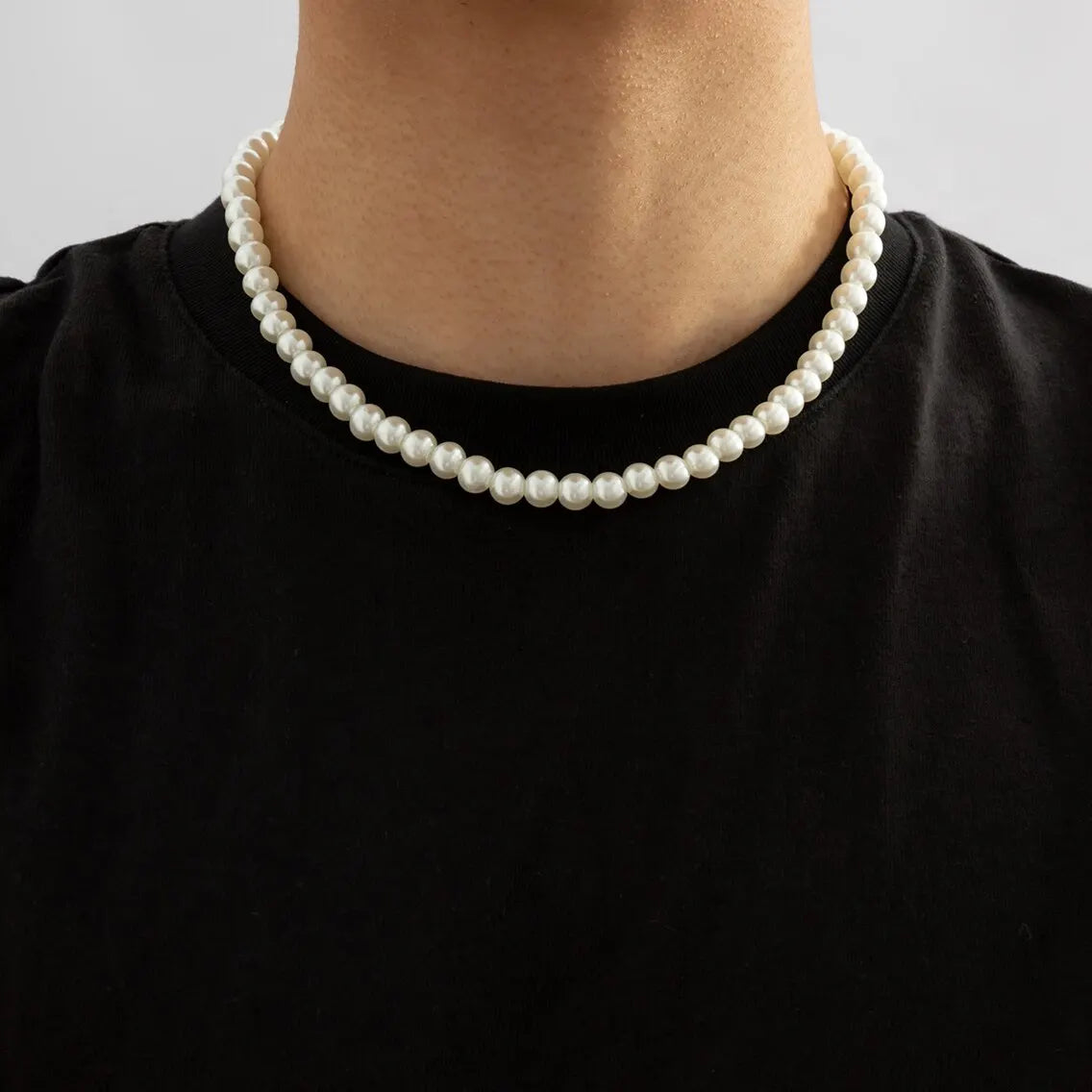 Imitation Pearl Choker Necklace