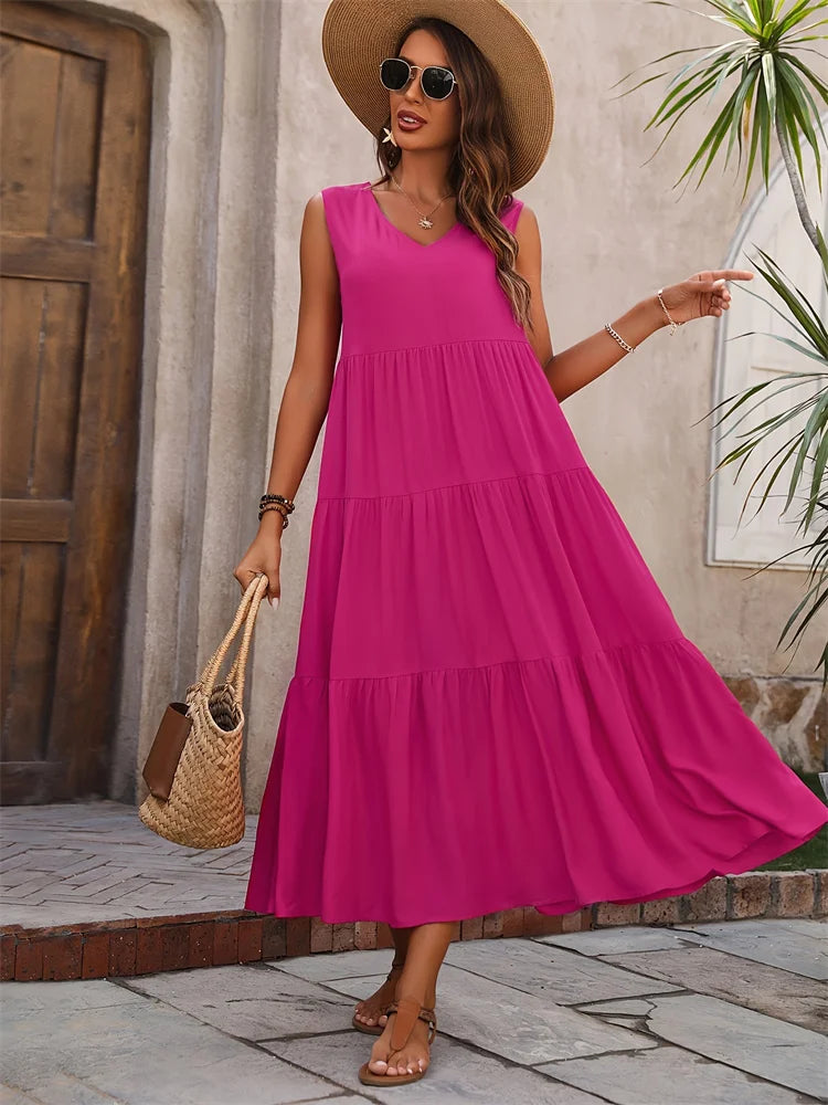 Vacation Beach Ruffles Dress