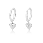 Hollow zircon heart earrings