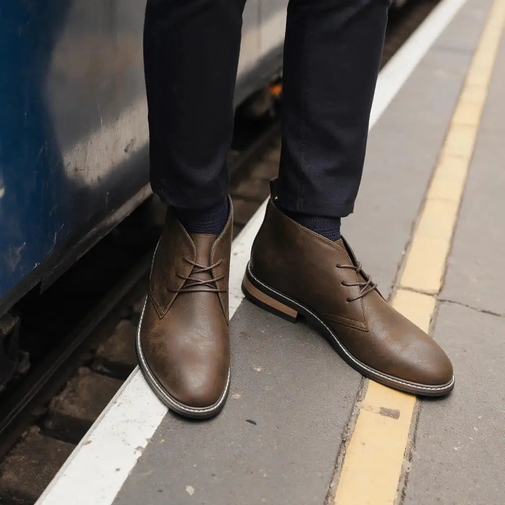 Simple PU Desert Boots