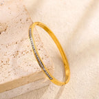 Floral Zircon Bangle Bracelet