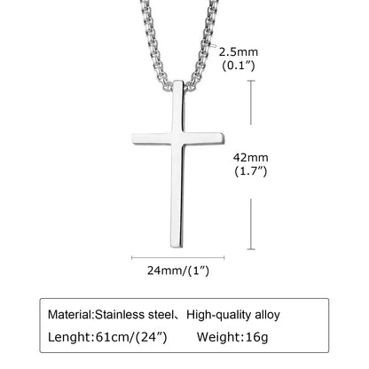 Silver Cross Pendant Chain