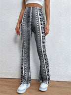 Ethnic Print Slightly Flared Leggings