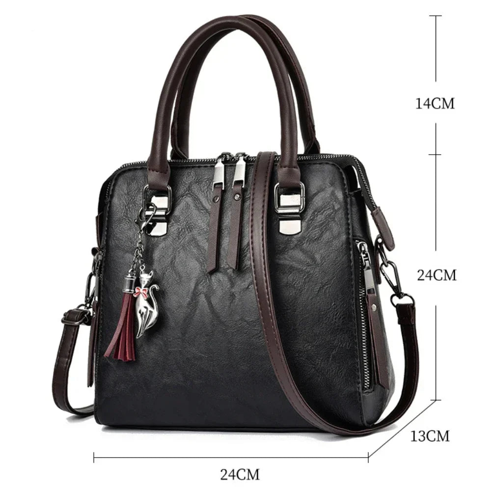 Leather Tote Shoulder Bag