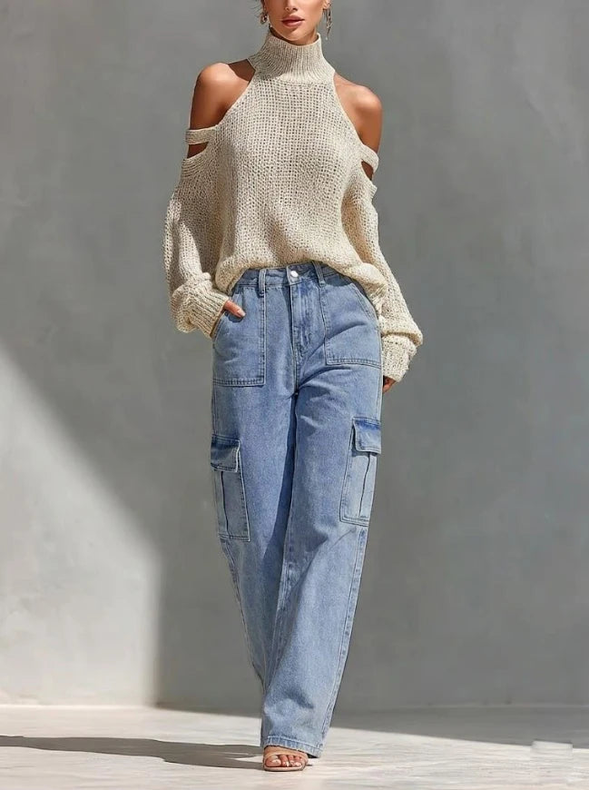 Multi-Pocket Cargo Workwear Jeans