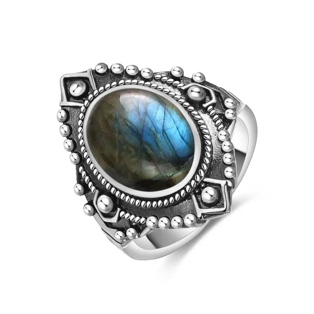 Intgem Labradorite Moonstone Ring