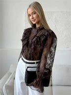 Lace Turtleneck Shirt