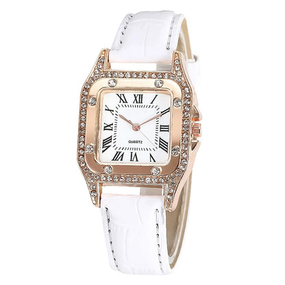 Elegant Women Leather Watch Set