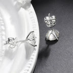 Moissanite Screw Back Stud Earrings