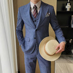 British Linen Slim Groom Suit Set