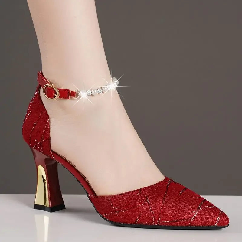 Women’s Beaded Pointed Toe Heels