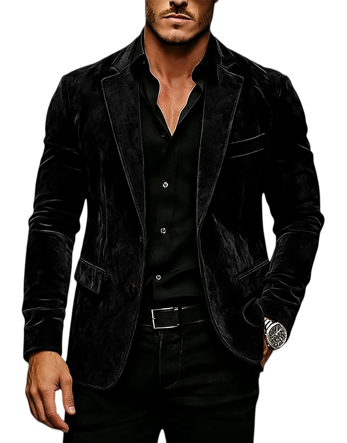 Suede Texture Notch-Lapel Sport Coat