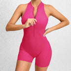 Nylon Patchwork Long Sleeve True-To-Size Fit Sports Jumpsuit