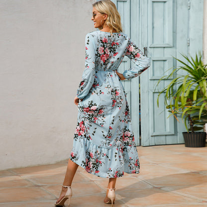 Floral Bohemian Chiffon Maxi Dress