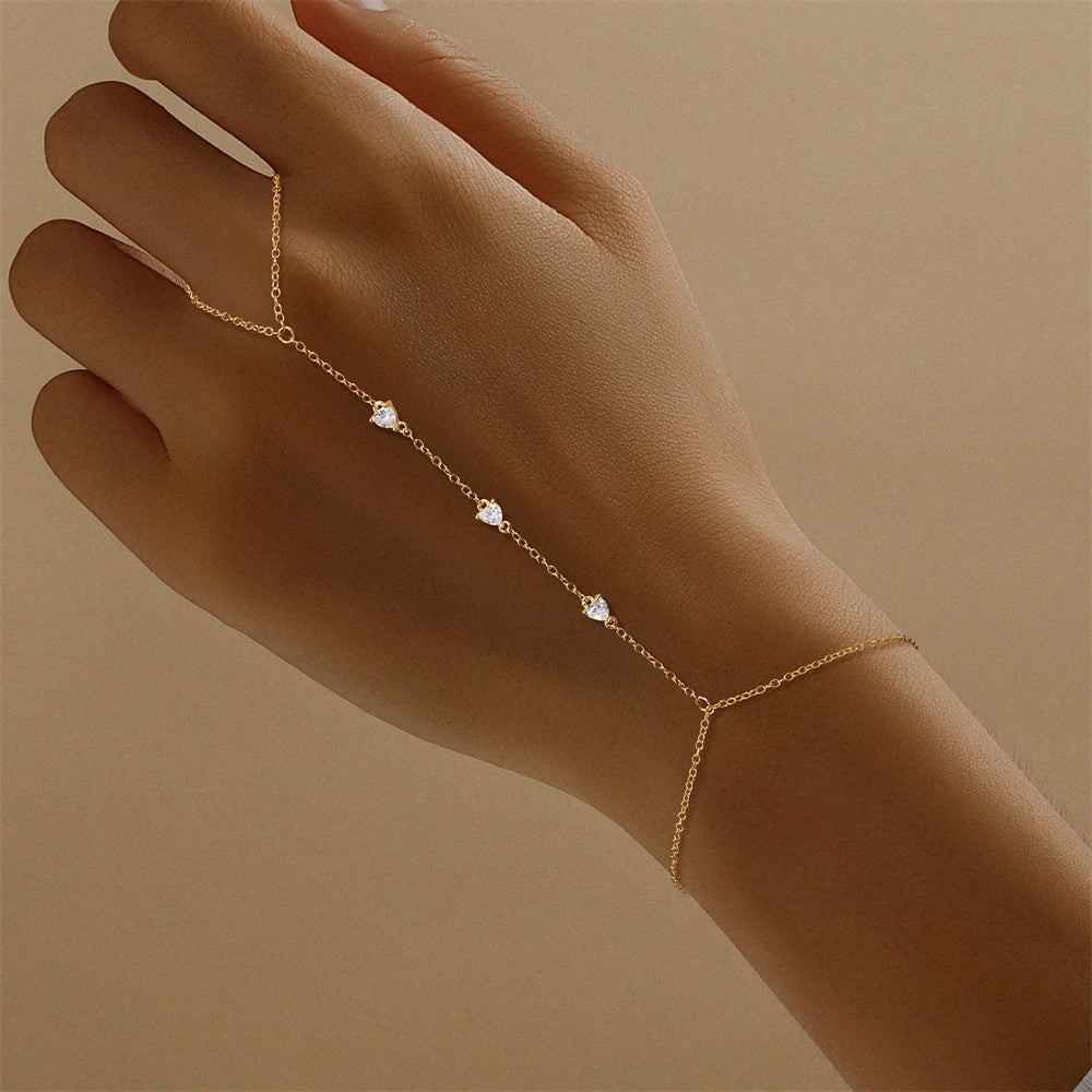 Zircon Silver Charm Bracelet