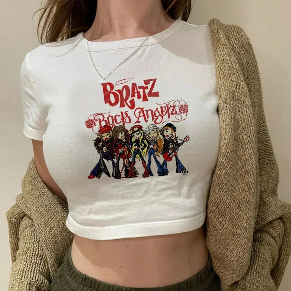 Fairycore Graphic Print Crop Top