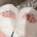 Y2K Silver Mirror False Toenails