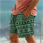 Geometric 3D Print Beach Shorts