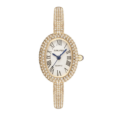 Elegant Rhinestone Oval Women’s Watch
