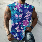 Butterfly Floral Print Tank Top