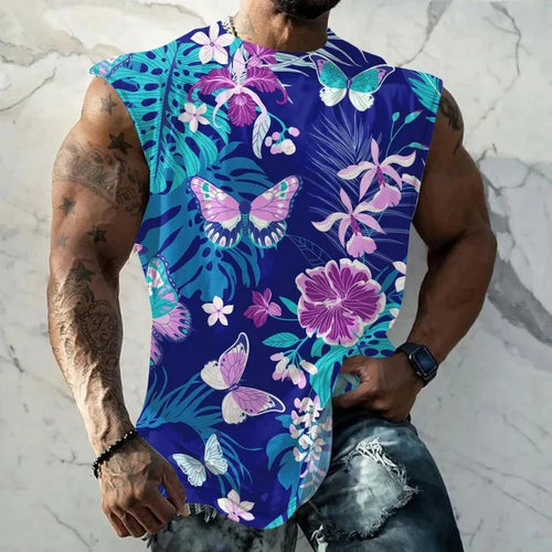 Butterfly Floral Print Tank Top