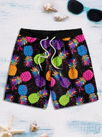 Pineapple 3D Print Swim Trunks