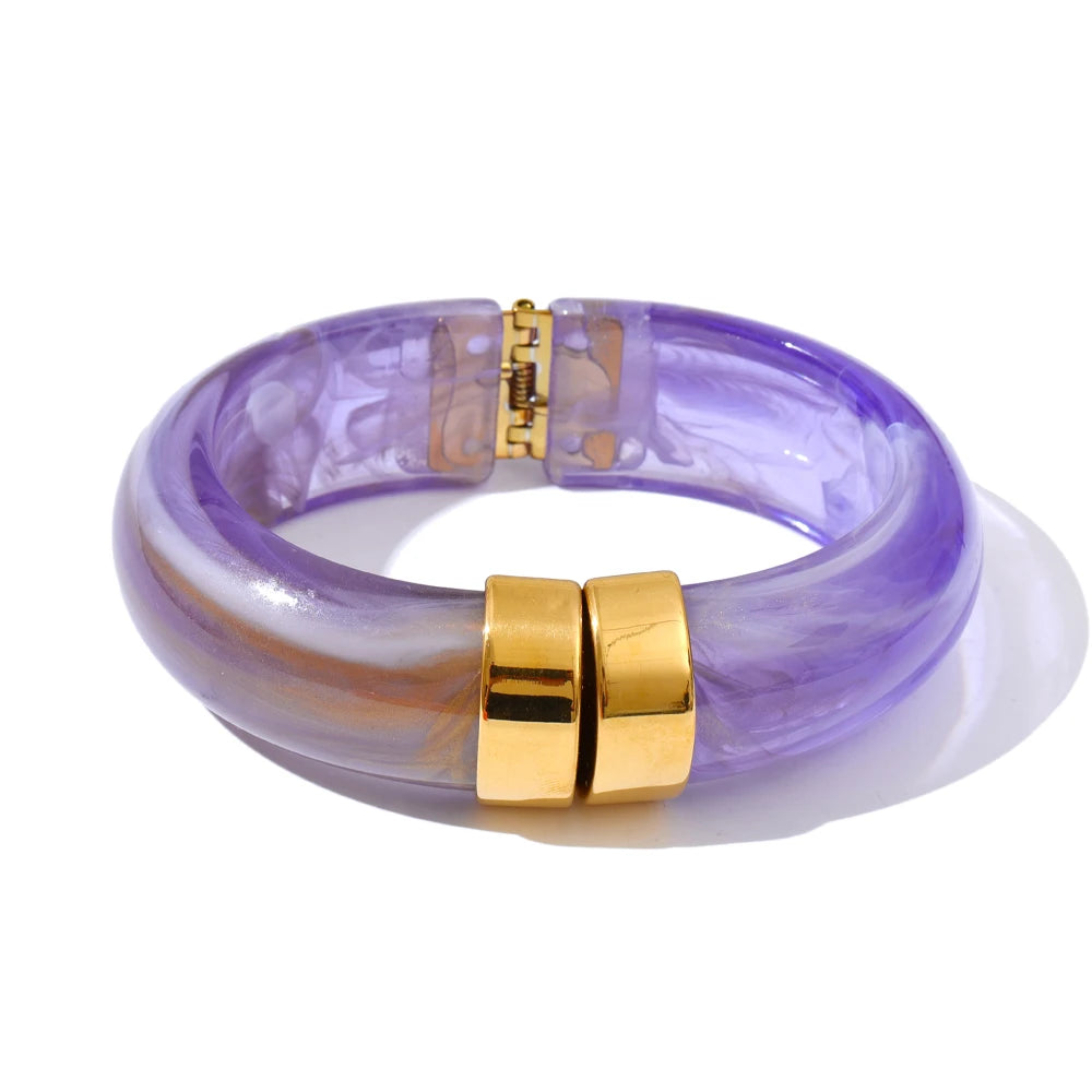 Acrylic Gold Bangle Set