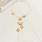 Geometric Long Tassel Necklace