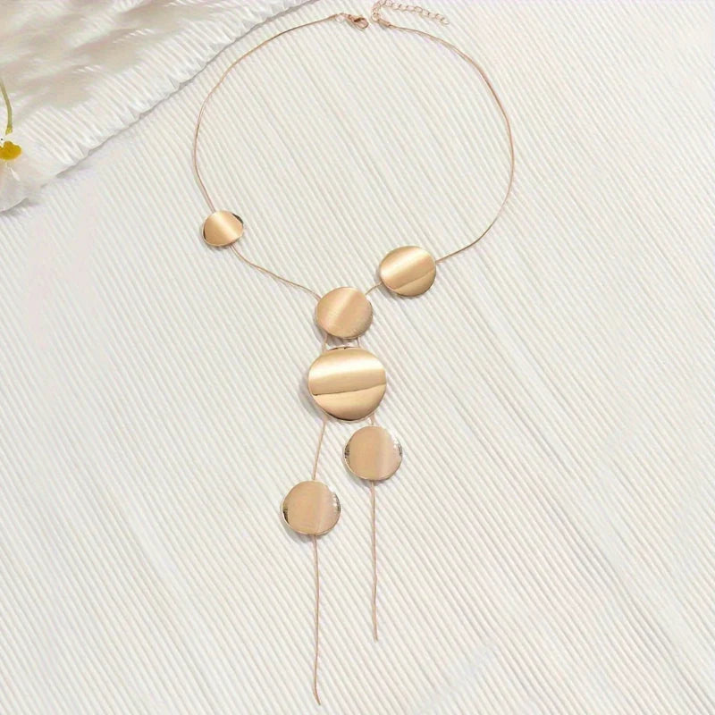 Geometric Long Tassel Necklace