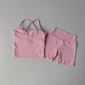 Everyday Solid Sleeveless True-To-Size Fit Two-Piece Yoga Set