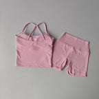 Everyday Solid Sleeveless True-To-Size Fit Two-Piece Yoga Set
