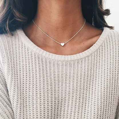 Pearl Heart Choker Necklace