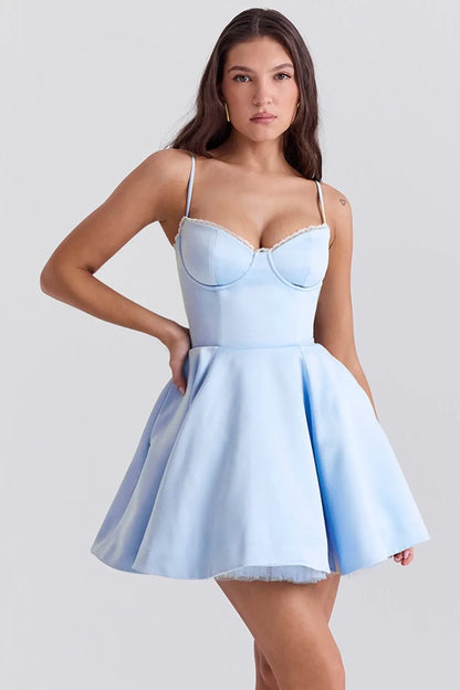 Satin Spaghetti Strap Mini Dress